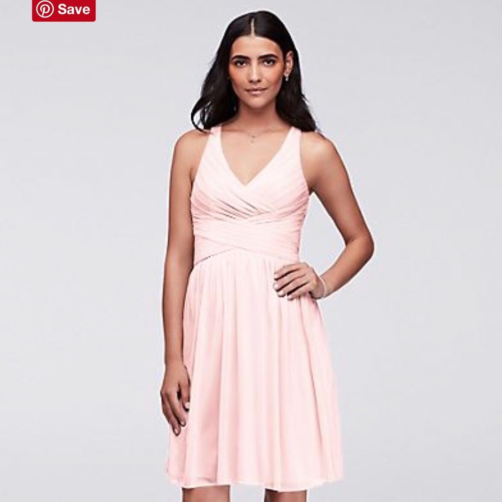 David’s Bridal Bridesmaid Crisscross Back Petal